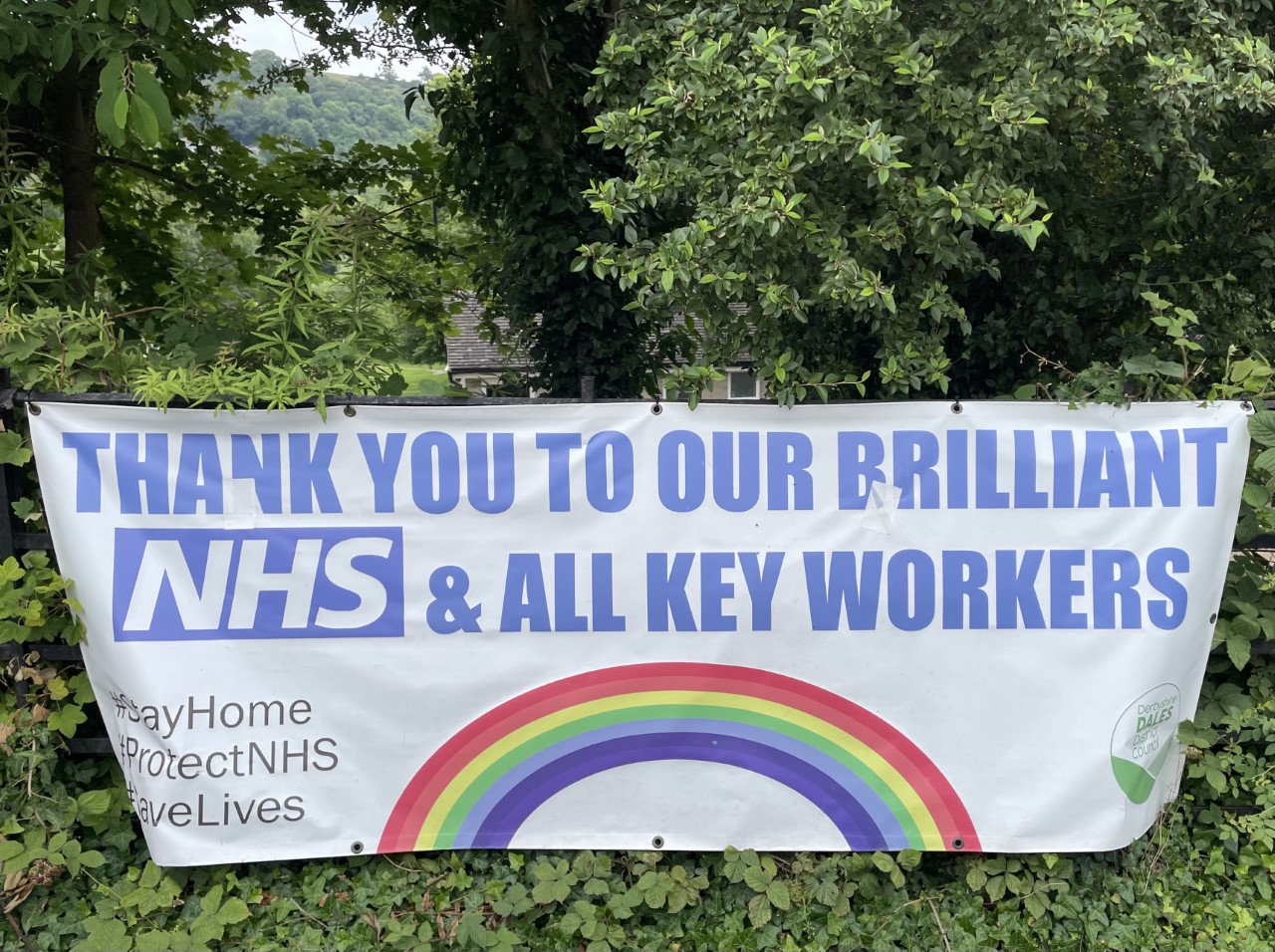 Another rainbow banner for thanking the NHS and all key workers